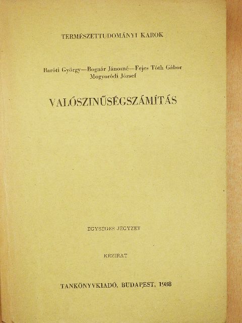 Baróti György - Valószínűségszámítás [antikvár]