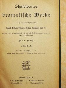 Shakespeare - Shakespeares dramatische Werke 8. (gótbetűs)  [antikvár]