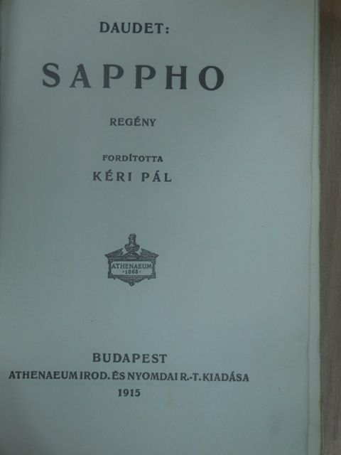 Daudet - Sappho [antikvár]