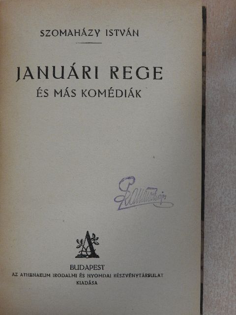 Szomaházy István - Januári rege  [antikvár]