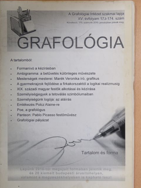Dr. Nagyné Sárközi Erzsébet - Grafológia 2010. január [antikvár]