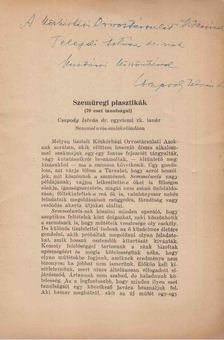 Dr. Csapody István - Szemüregi plasztikák (dedikált) [antikvár]