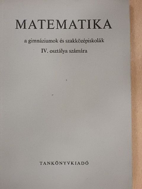 Czapáry Endre - Matematika IV. [antikvár]