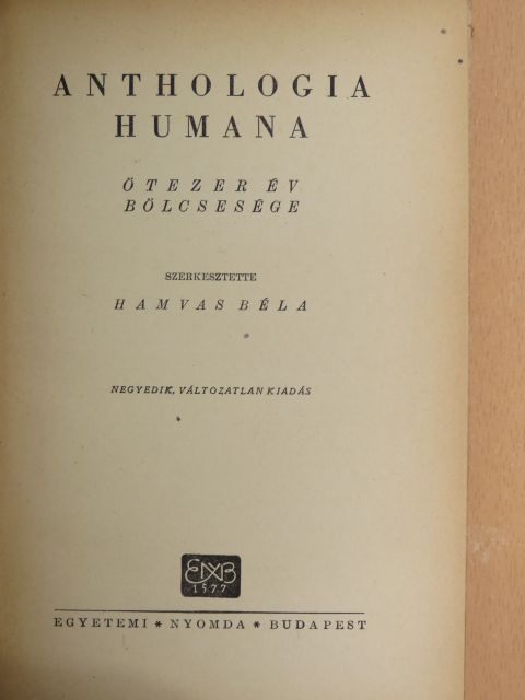 Anthologia humana [antikvár]