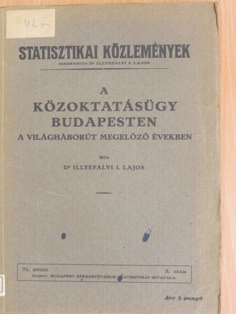 Dr. Illyefalvi I. Lajos - A közoktatásügy Budapesten [antikvár]