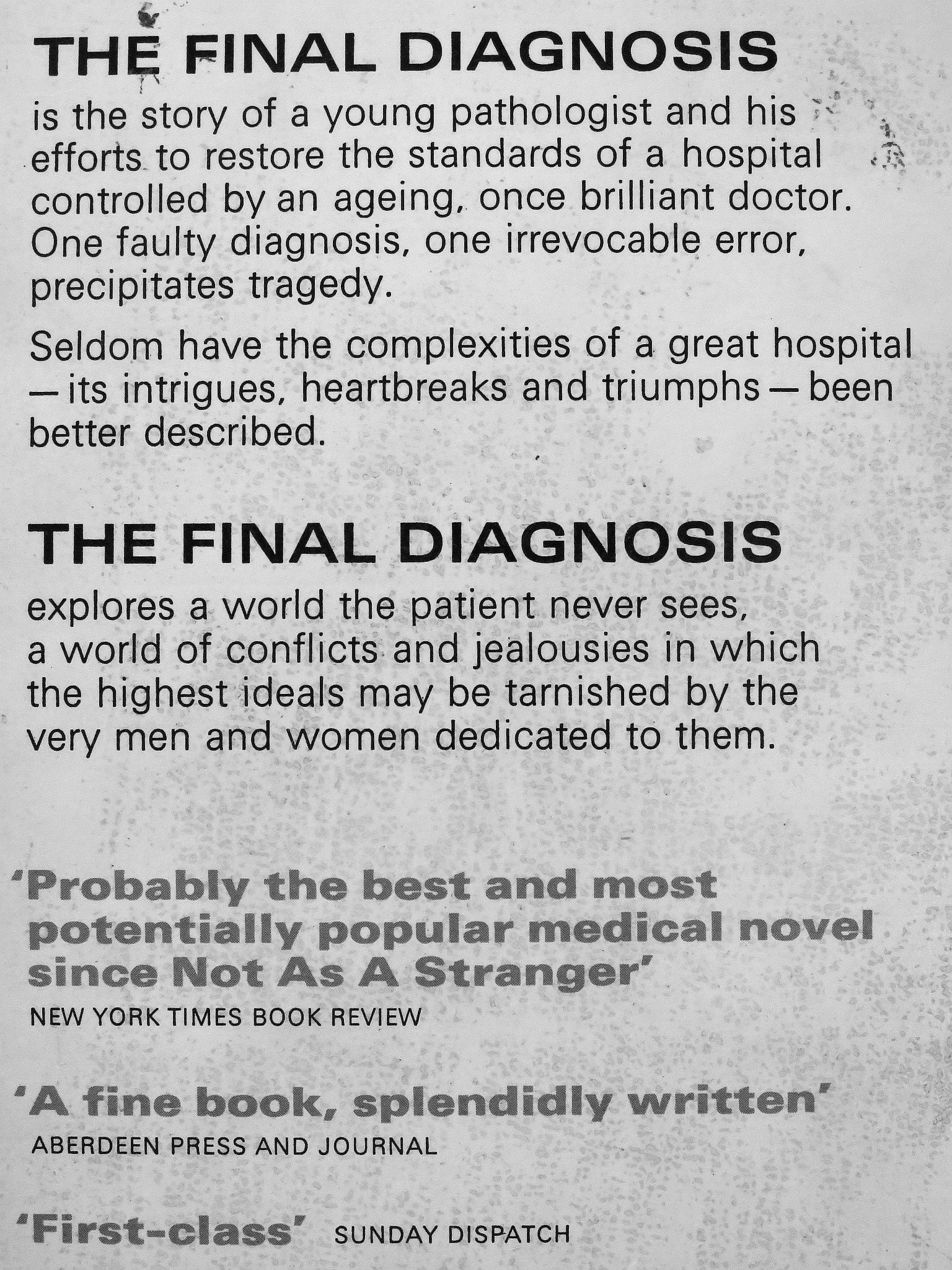 Arthur Hailey - The final diagnosis [antikvár]
