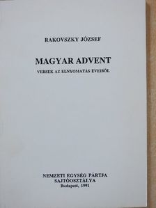 Rakovszky József - Magyar Advent (dedikált példány) [antikvár]