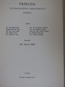 Doc. Dr. Ján Futák - Príroda Tatranského Národného Parku [antikvár]