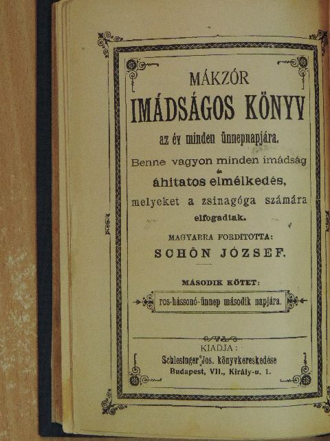 Mákzór imádságos könyv az év minden ünnepnapjára II. [antikvár]