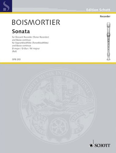 BOISMORTIER - SONATA FOR DESCANT RECORDER (TENOR RECORDER) AND BASSO CONTINUO D MAJOR (RUF)