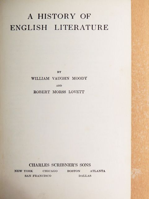 Robert Morss Lovett - A History of English Literature [antikvár]