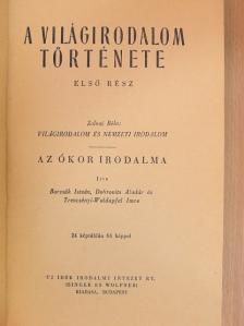Borzsák István - A világirodalom története I. [antikvár]