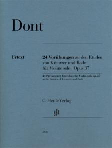 DONT - 24 VORÜBUNGEN ZU DEN ETÜDEN VON KREUTZER UND RODE FÜR VIOLINE SOLO, OP.37