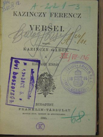 Kazinczy Ferencz - Kazinczy Ferencz versei [antikvár]