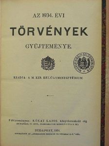 Az 1934. évi törvények gyüjteménye [antikvár]