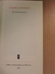 Johann Peter Hebel - Hebels werke in einem band [antikvár]