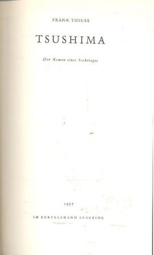 Thiess, Frank - Tsushima [antikvár]