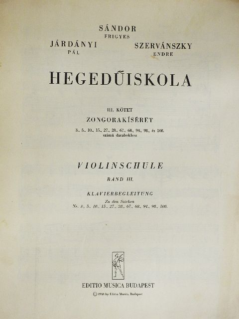 Járdányi Pál - Hegedűiskola III. [antikvár]