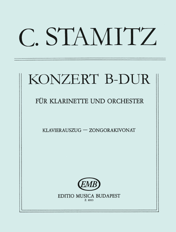 STAMITZ,CARL - KONZERT B-DUR FÜR KLARINETTE UND ORCH.ZONGORAKIVONAT(2.DARMSTAEDTER KONZERT
