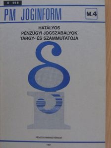 Dr. Nyikos Lajos - Hatályos pénzügyi jogszabályok tárgy- és számmutatója [antikvár]