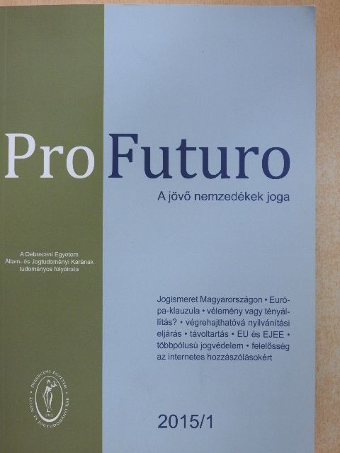 Balogh Éva - Pro Futuro 2015/1 [antikvár]