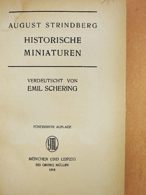 August Strindberg - Historische Miniaturen [antikvár]