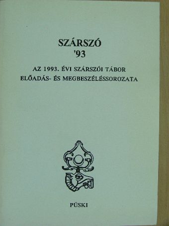 Ágoston András - Szárszó '93 [antikvár]