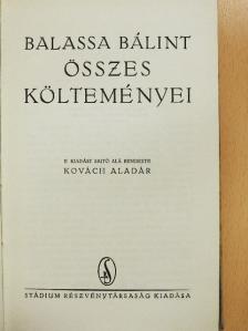 Balassa Bálint - Balassa Bálint összes költeményei [antikvár]