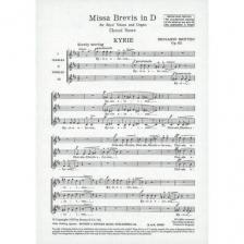 BRITTEN - MISSA BREVIS IN D CHORAL SCORE