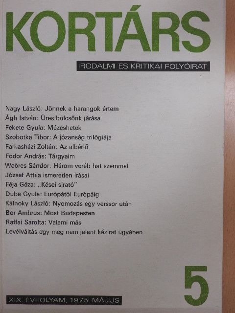Ágh István - Kortárs 1975. május [antikvár]
