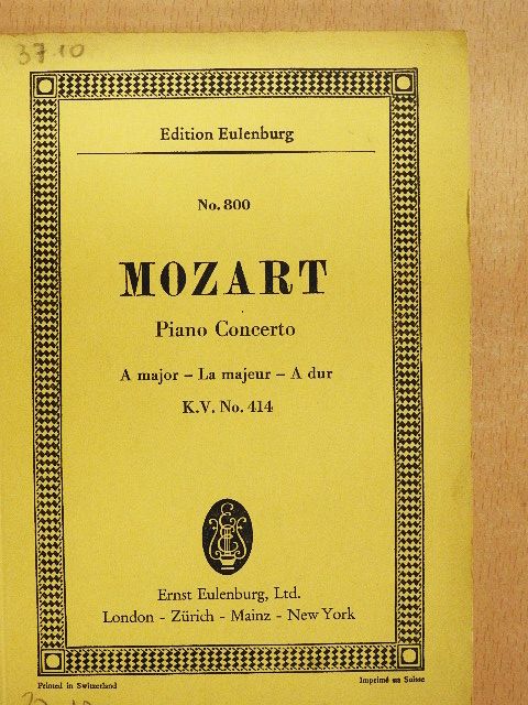 Wolfgang Amadeus Mozart - Concerto A major for Pianoforte and Orchestra [antikvár]