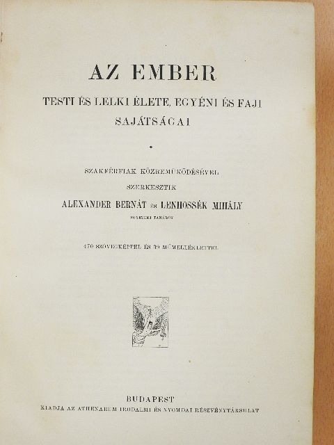 Dalmady Zoltán - Az ember testi és lelki élete, egyéni és faji sajátságai (rossz állapotú) [antikvár]