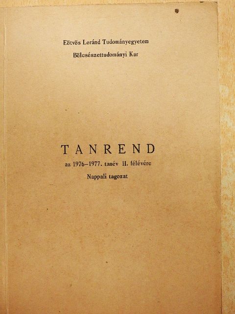 Tanrend az 1976-77-es tanév II. félévére  [antikvár]