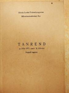 Tanrend az 1976-77-es tanév II. félévére  [antikvár]