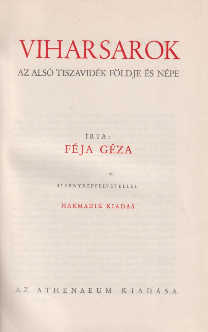 FÉJA GÉZA - ViharsarokX [antikvár]
