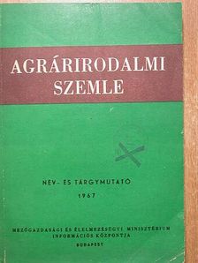 Agrárirodalmi Szemle Név- és tárgymutató 1967. [antikvár]