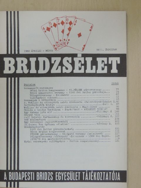Keil Béni - Bridzsélet 1980. április-május [antikvár]