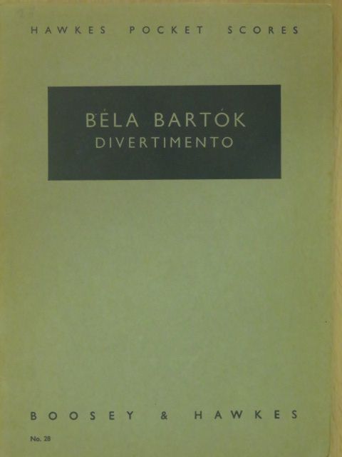 Bartók Béla - Divertimento for String Orchestra (Solymos Péter könyvtárából) [antikvár]