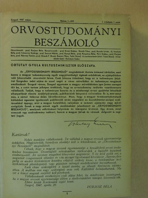 Böszörményi Márta - Orvostudományi beszámoló 1947-48. [antikvár]