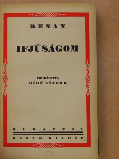 Renan - Ifjúságom [antikvár]