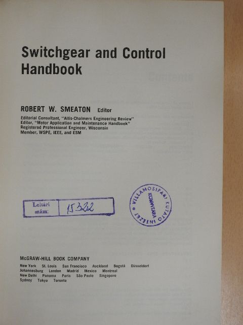 Switchgear and Control Handbook [antikvár]