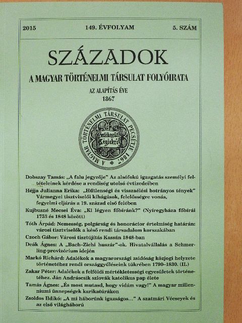 Deák Ágnes - Századok 2015/5. [antikvár]