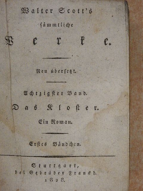 Walter Scott - Das Kloster I-V. (gótbetűs) [antikvár]