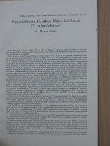 Dr. Majzon László - Megemlékezés Hantken Miksa halálának 75. évfordulójáról [antikvár]