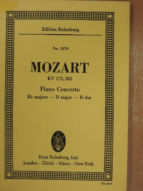 Wolfgang Amadeus Mozart - Concerto D major for Piano and Orchestra [antikvár]