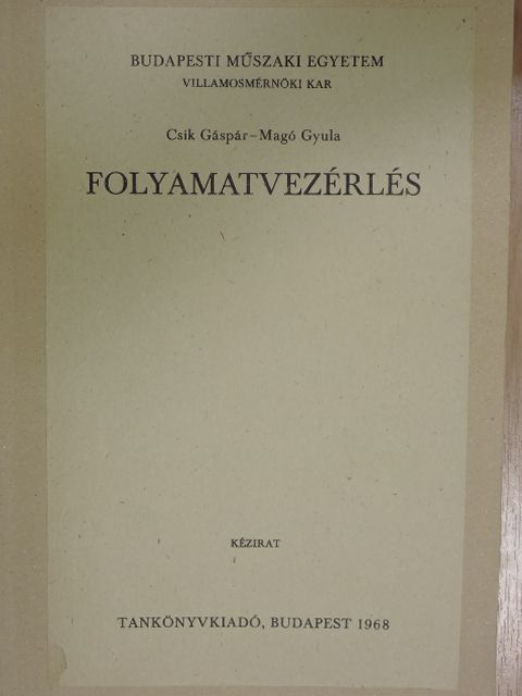 Csik Gáspár - Folyamatvezérlés [antikvár]