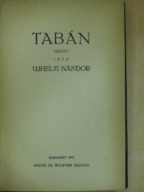 Ujhelyi Nándor - Tabán [antikvár]