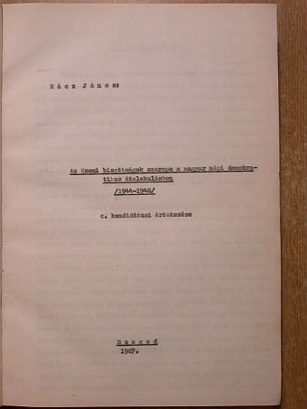 Rácz János - Az üzemi bizottságok a magyar népi demokratikus átalakulásban 1944-1948 [antikvár]