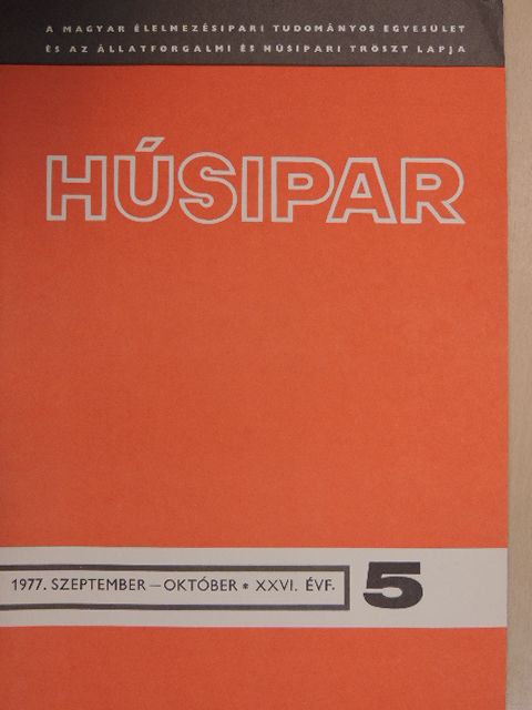 Berszán G. - Húsipar 1977. szeptember-október [antikvár]