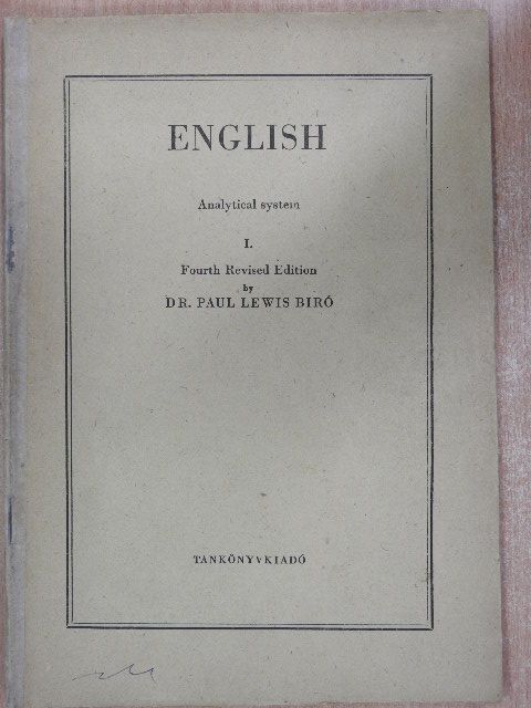 Dr. Bíró Lajos Pál - English I. [antikvár]